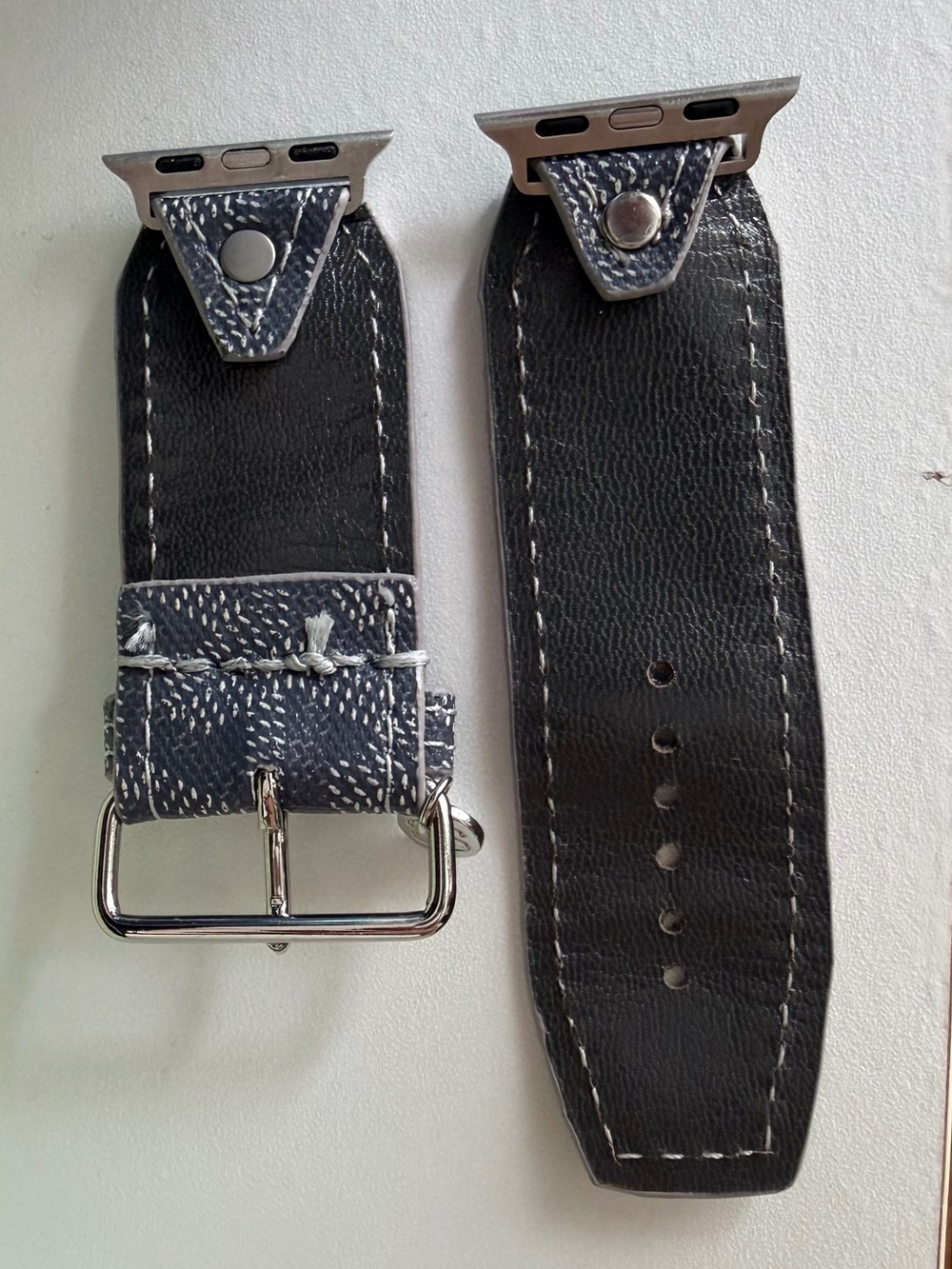 Upcycled gray Goyard Spark*l band for Apple Watch, size 2 - Picture 3 of 6